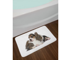 Rabbit Puppy Pet Friends Bath Mat