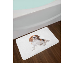 Puppy Dog Friend Posing Bath Mat