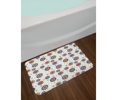Sunflowers and Funny Bees Bath Mat