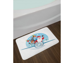 Reindeer and Santa Bath Mat