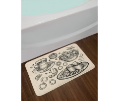 Nachos Croissant Tea Bath Mat