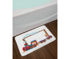 Children on Cartoon Train Bath Mat