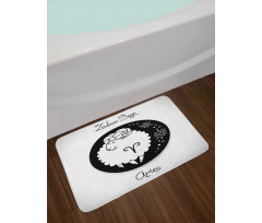 Funny Ram in a Dot Bath Mat