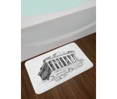 Greek Pantheon Sketch Bath Mat