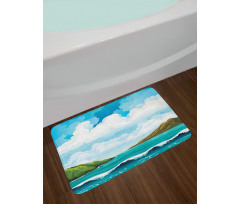 Waves Islands Blue Sky Bath Mat