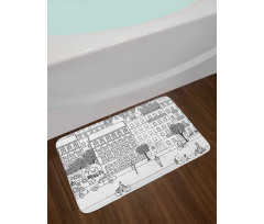 Monochrome Berlin Square Bath Mat