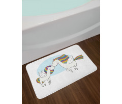 Colorful Pegasus Horses Bath Mat