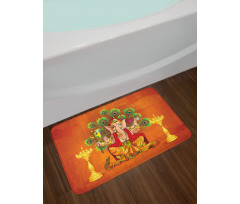 Asian Throne and Peacock Bath Mat