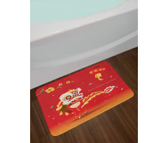 Little Boy Lion Dance Bath Mat