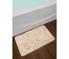 Retro Inspired Postage Bath Mat