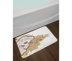 Gothic Lady Skull Bath Mat