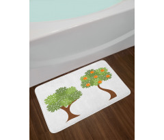 Trees with Leaves Bath Mat