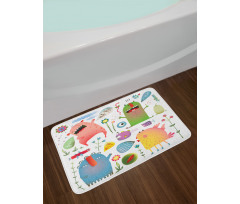 Alien Creatures Bath Mat