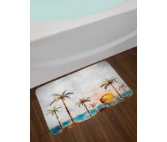 Tropic Landscape Art Bath Mat