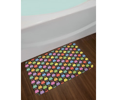 Colorful Cartoon Dogs Bath Mat