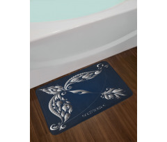 Bow Arrow Motif Bath Mat