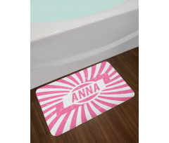 Retro Style Girls Name Bath Mat