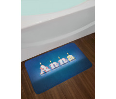 Birthday Candles Name Bath Mat