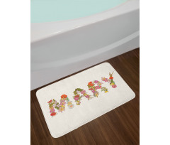 Blooming Flower Letters Bath Mat