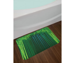 Green Leafy Branches Bath Mat