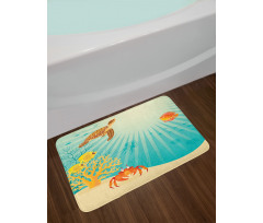 Tropical Animals Cartoon Bath Mat