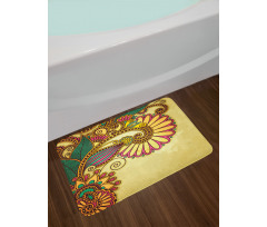 Blooming Colorful Petals Bath Mat