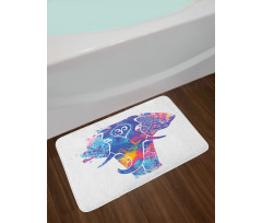 Elephant Paint Smears Bath Mat