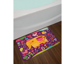 Doodle Birthday Animal Bath Mat