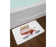 Urban Bear on Bicycle Bath Mat