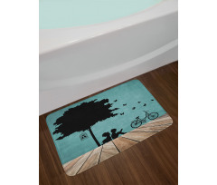 Boy and Girl Under a Tree Bath Mat