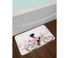 Girl Flower Butterflies Bath Mat