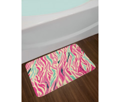 Funky Pastel Stripes Bath Mat