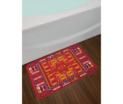 Shapes in Warm Colors Bath Mat