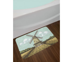 Windmill and Farmland Bath Mat