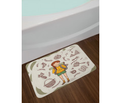 Hiker Girl Backpack Bath Mat