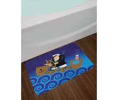 Captain on a Ship Bath Mat