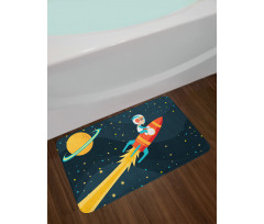 Boy on a Rocket Adventure Bath Mat