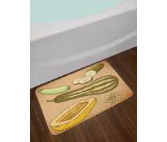 Zucchini Slices Bath Mat