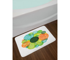 Doodle Vegan Pattern Bath Mat