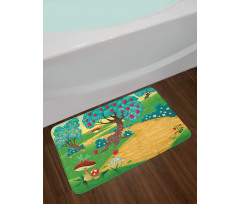 Apple Tree and Dragonfly Bath Mat