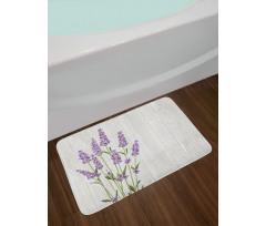 Herbal Bouquet on Wood Bath Mat