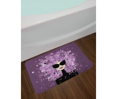Woman Hearted Hairstyle Bath Mat