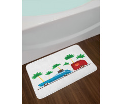 Exotic Travel Theme Bath Mat