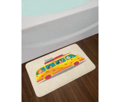 Hippies on Summer Van Bath Mat