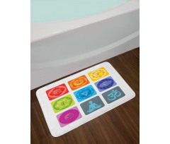 Round Edges Figures Yoga Bath Mat