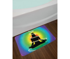 Concentric Rainbow Color Bath Mat