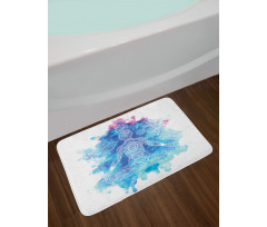 Damask Stencil Mandala Bath Mat