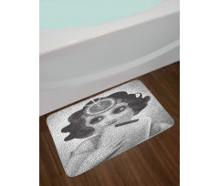 Pointillistic Pencil Art Bath Mat