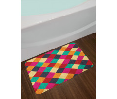 Distressed Checkered Bath Mat