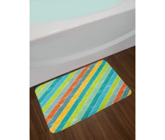 Diagonal Strips Bath Mat